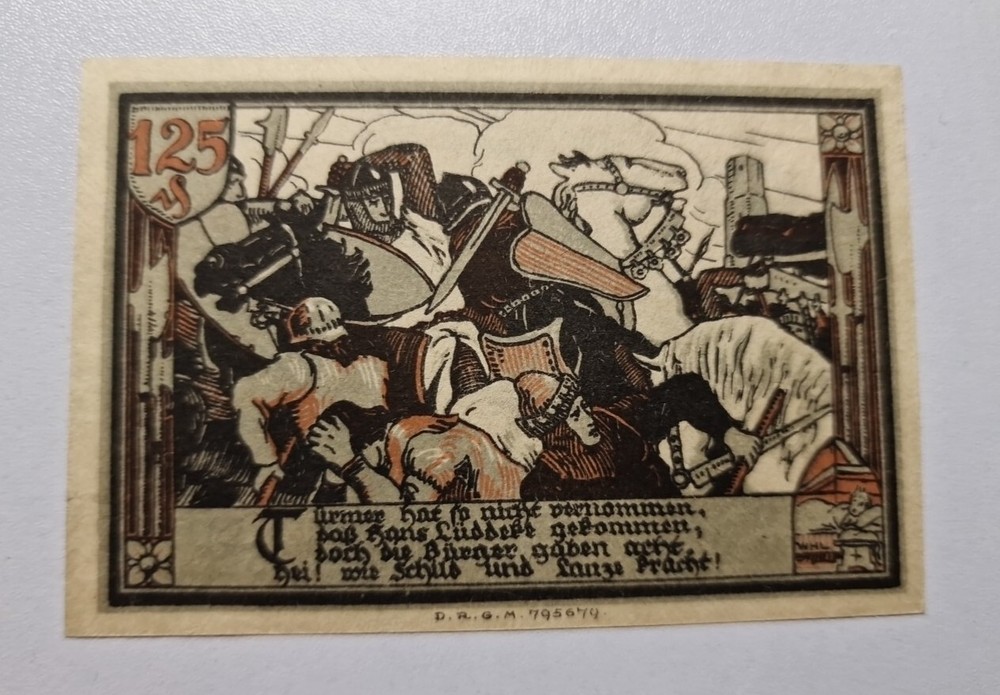 125 Pfennig  Excellent Condition Old BANKNOTE Germany
