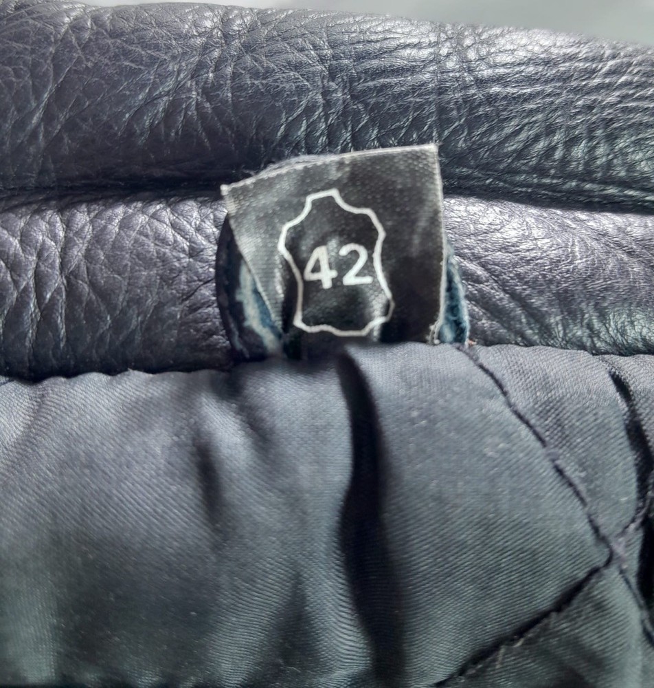 Bashir Genuine Leather Black Motorcycle Jacket Size 42