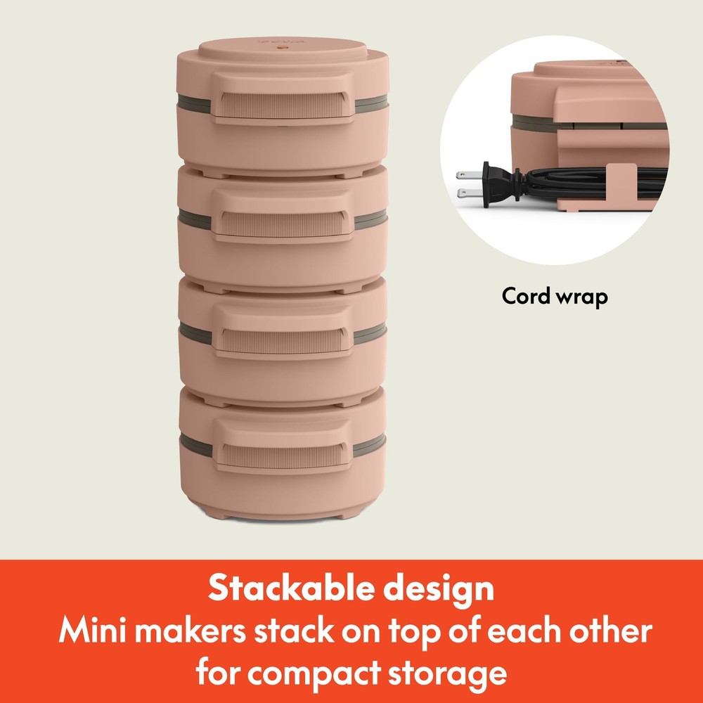 Bella Mini Waffle Maker 400W Ceramic Nonstick Stackable Customizable Plates New