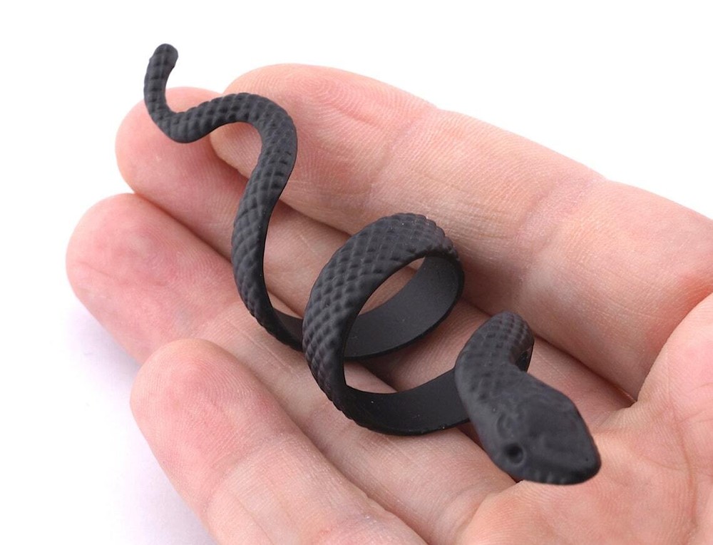 Snake Ring Wrap Adjustable Black Painted Brass 8US-10US size 4001