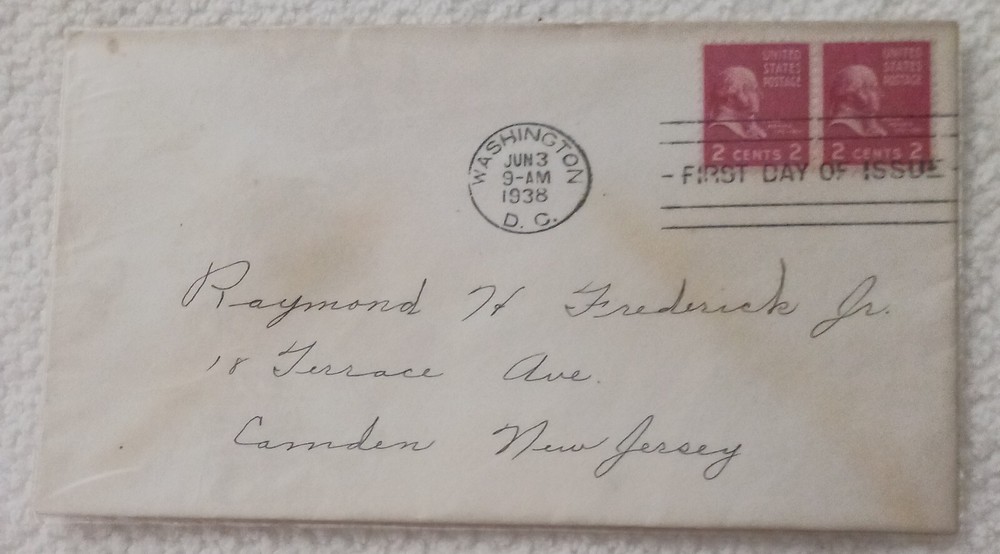 U.S - 1938 - JOHN ADAMS  - FDC - #172