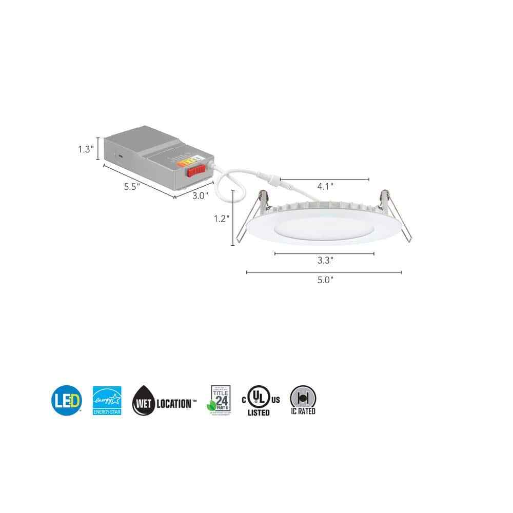 Juno Contractor Select WF4 SWW5 4 in. Selectable CCT Ultra Slim Canless