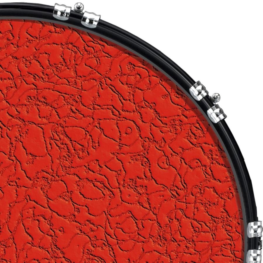 Custom 22" Kick Bass Drum Head Graphical Image Front Skin Crinkles Red