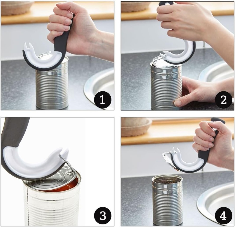 2Pcs Ring Pull Can Opener Ergonomic Tab J Shape Handy Ring Pull Opener