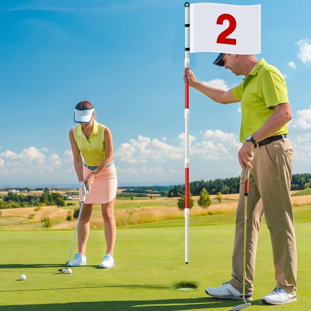 3 Pack Golf Flag Stick 6ft Putting Flag Golf Hole Cup Pole Pin Numbered Flags...