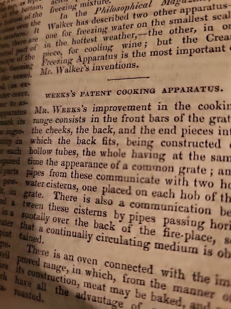 1836 Article Weeks Cooking Range