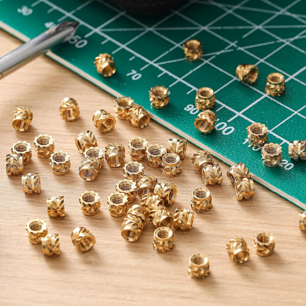 300 Pcs M3 Brass Heat Inserts Threaded Knurled Nuts for 3D Printing Plastic