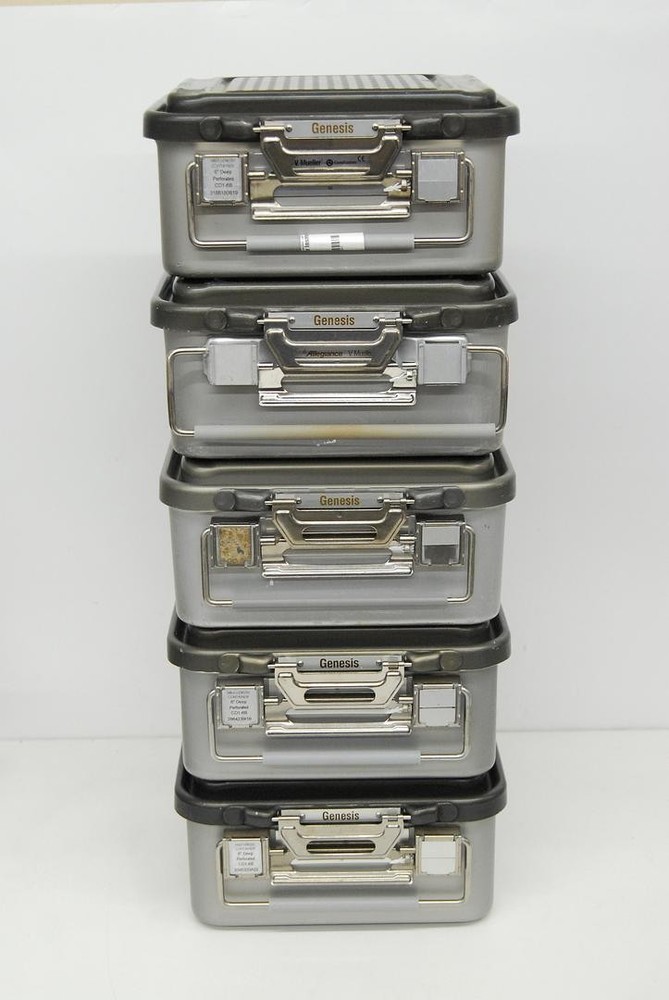 V. Mueller Genesis CD1-6B Sterilization Container W/ Filter Holders, Basket