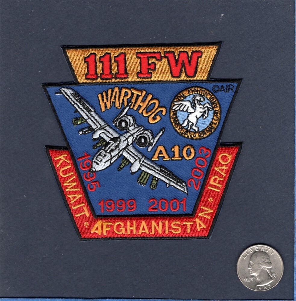 111th FW 103rd FS PA ANG A-10 THUNDERBOLT CENTCOM USAF Squadron Patch
