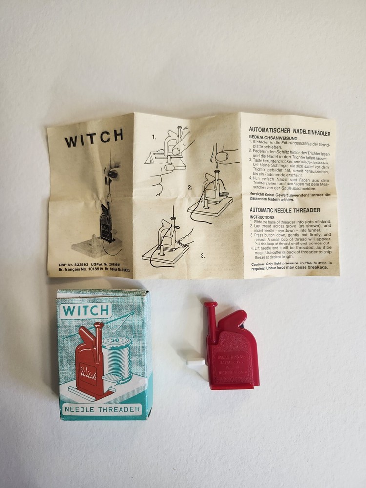Vintage Witch Automatic Needle Threader w/ lnstructions Germany Open Box