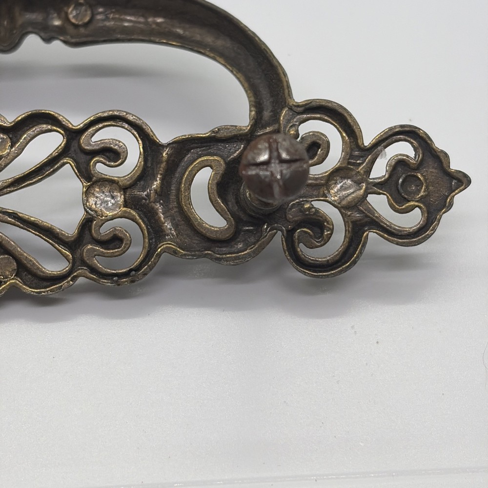 Vtg Pair Of Brass Drawer Pulls 7” (11)