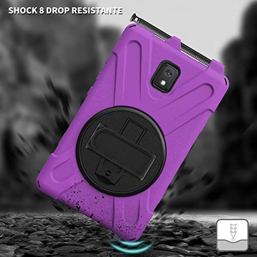 Samsung Galaxy Tab Active3/Active5 8.0 Case, with 360 Stand, Handle Purple