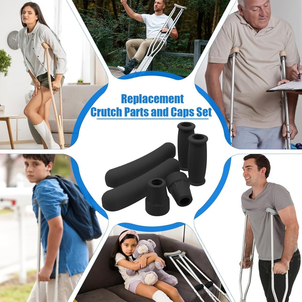 Crutch Padding and Crutches Accessories, Sets, Sets-Black