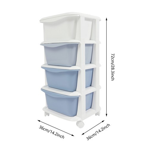 4-Tier Gradient Toy Organizer with Wheels - Durable & Stylish Storage Solution