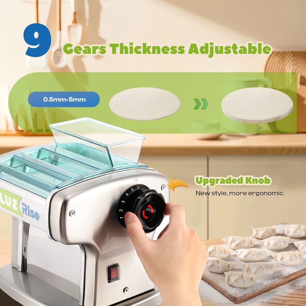 Electric Pasta Maker Automatic Noodle Machine Fresh Pasta Dough Roller Stainl...