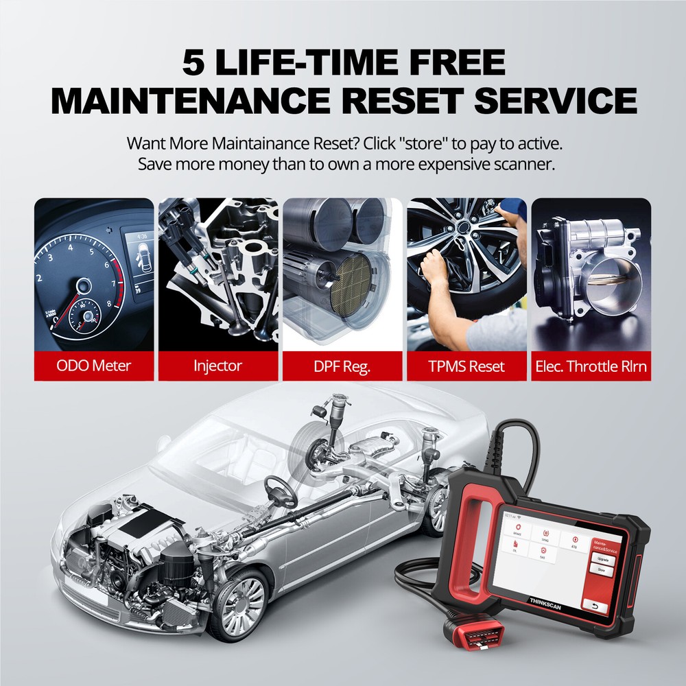 THINKSCAN PLUS S7 Car Diagnostic Scanner OBD2 Code Reader Scan Tool ABS SRS IC