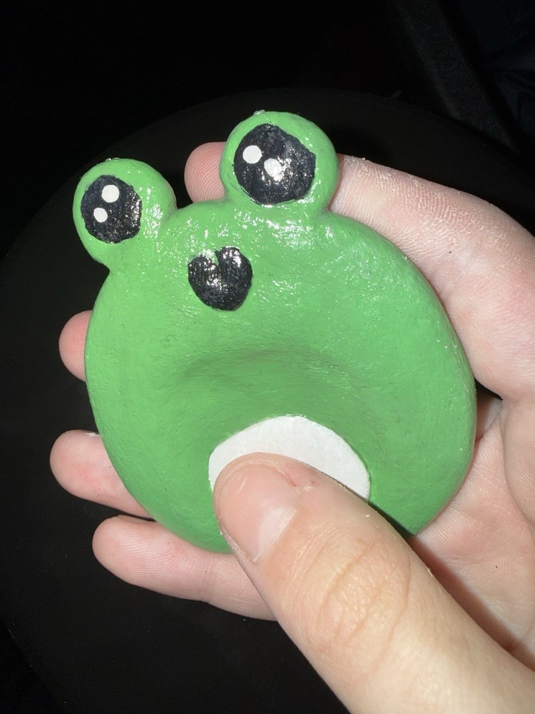 Handmade Painted Frog Worry Stone