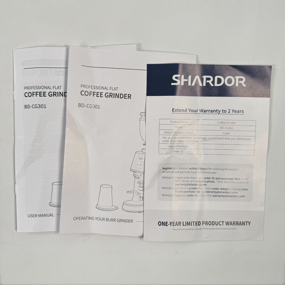 Shardor Professional Coffee Grinder With Stepless Grind Size Adjustment - Black