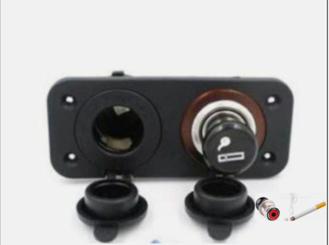 Marine 12V Cigarette Lighter Socket Plus 12V Accessory Socket Adapter