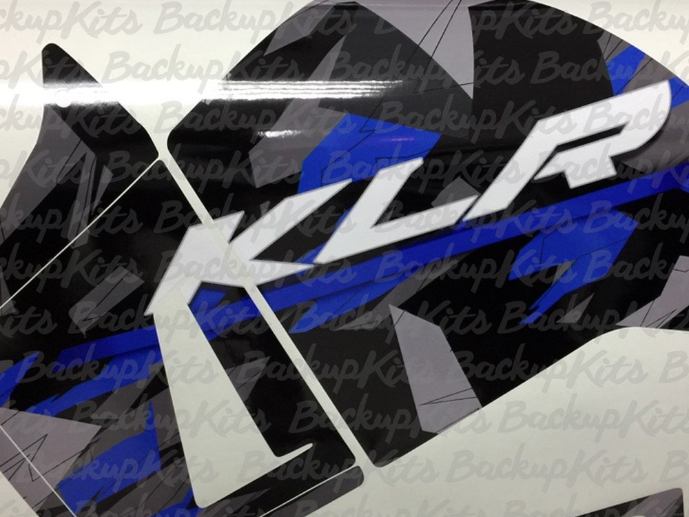 KAWASAKI KLR650 GRAPHICS KIT BLUE CAMO 1993 -2007