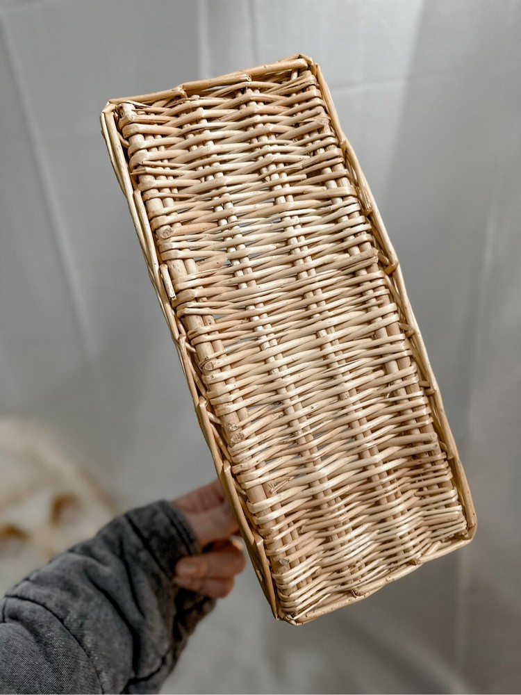 2 Rectangular wicker basket/planter