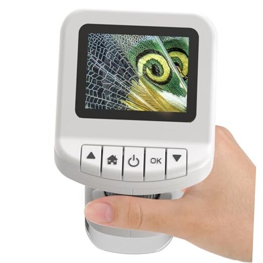1200X Handheld Portable Microscope for Kids Digital Scope 2.0" Screen White