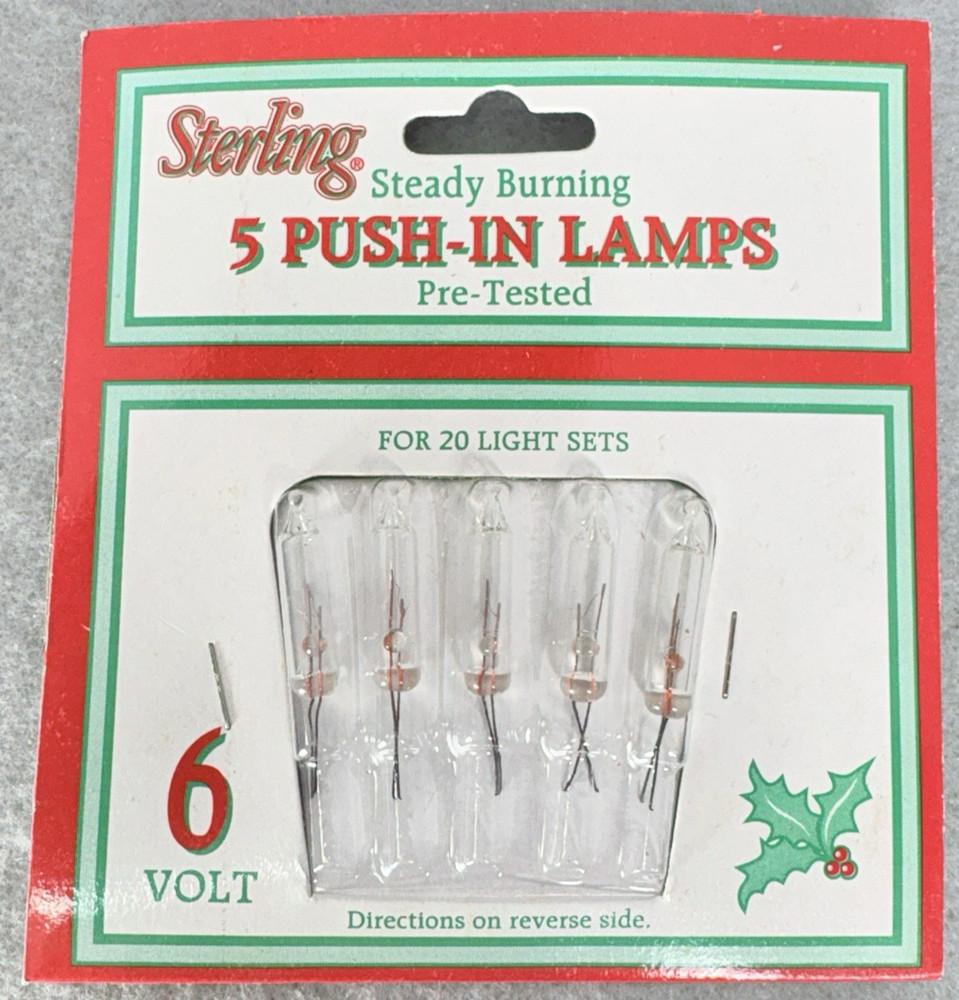 6 volt Christmas Light Bulbs CLEAR Mini for 20 count Light Strings Vintage