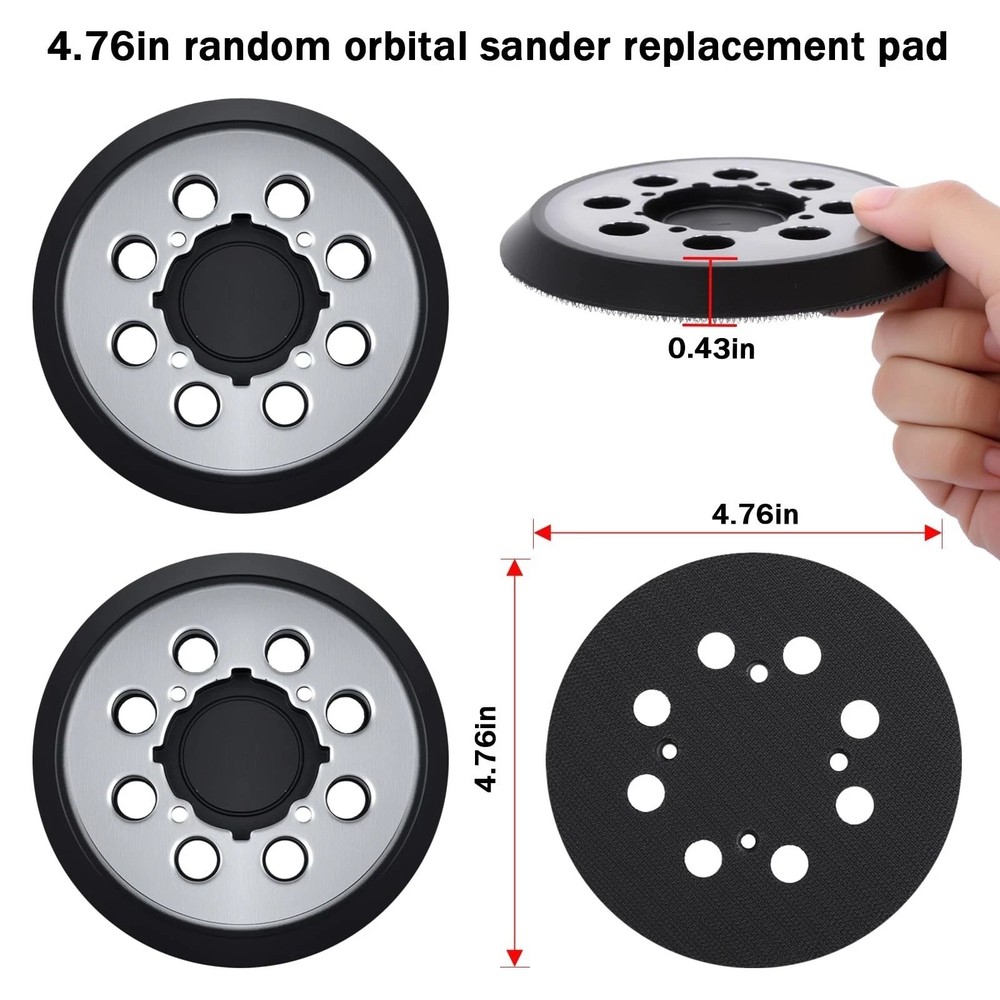 2 Sander Sanding Replacement Pad 5" 8 Holes Hook Loop Fits Dewalt & Porter Cable