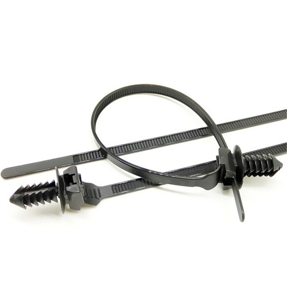 Nylon Push Clips Wire Tie Released Zip Straps Car Pipe Cable Fastener Bundle 50x