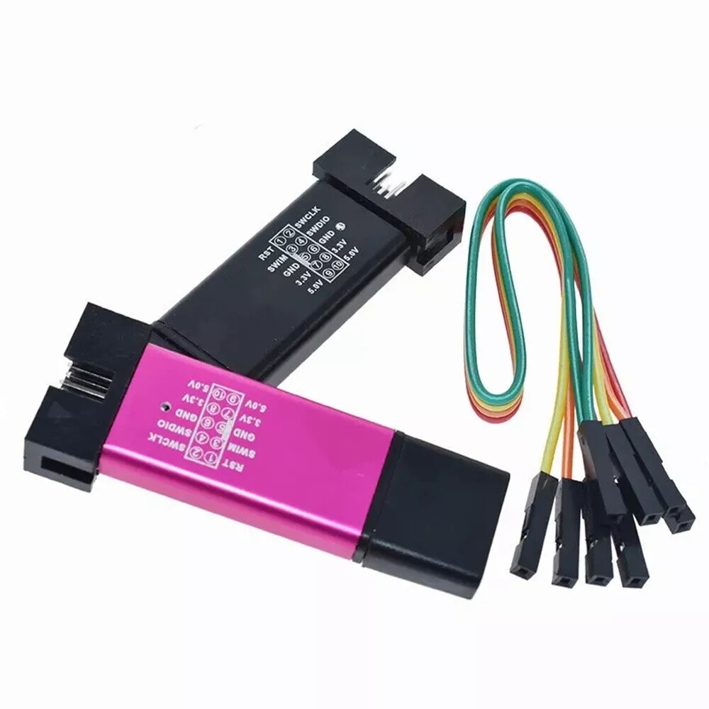 ST Link V2 Programmer STM8 STM32 Aluminum Shell SWIM Interface & LED Indicator