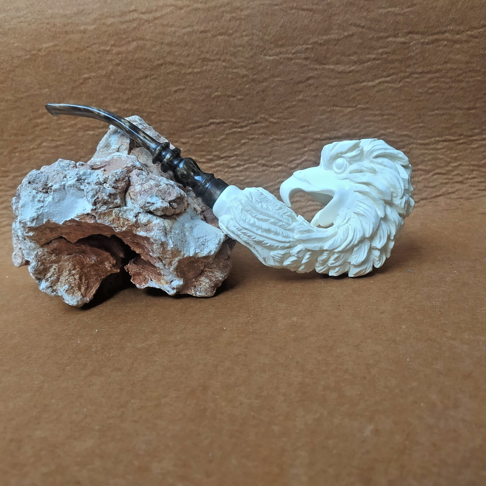 Big Size Eagle Head Meerschaum Pipe with Fitted Case