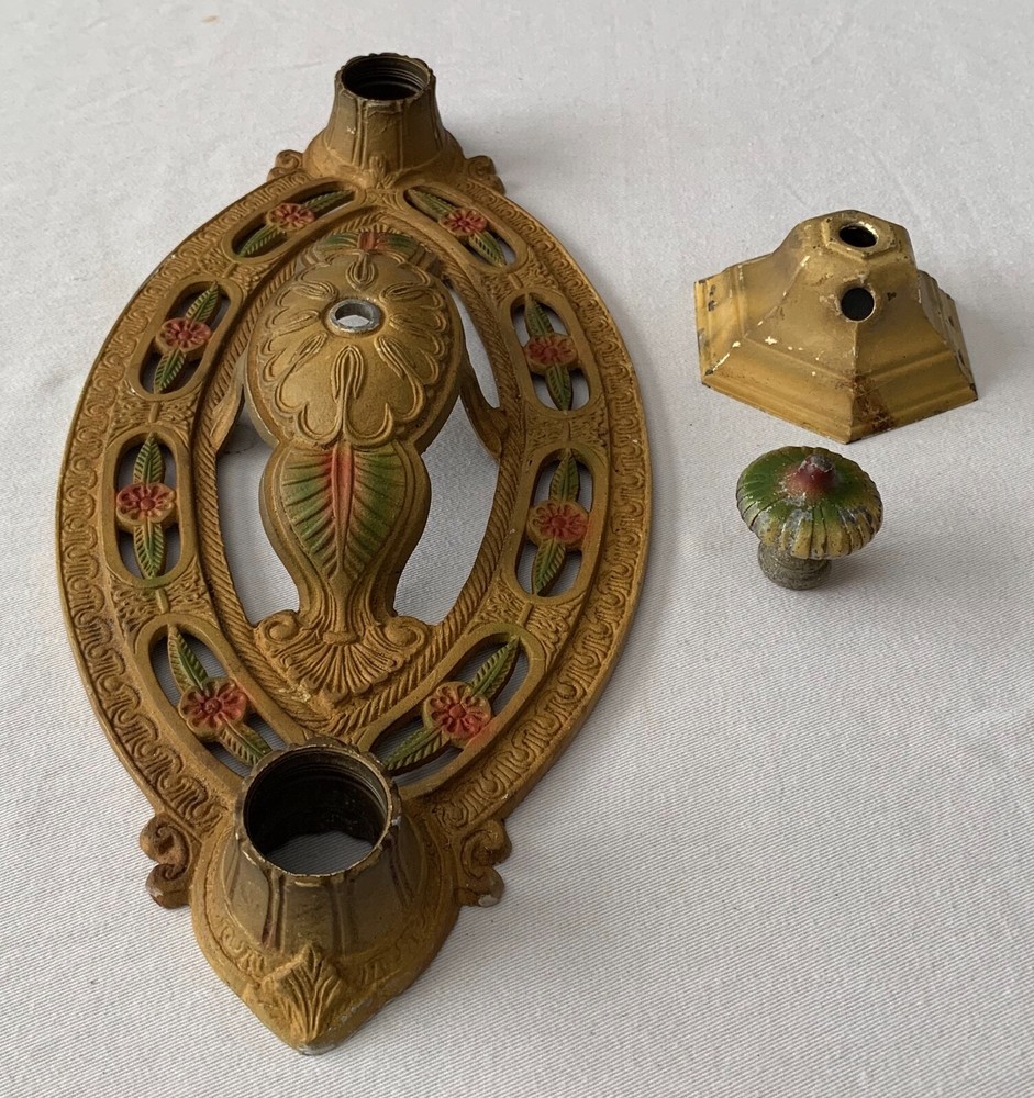ART DECO CEILING LIGHT FIXTURE TWO LIGHTS C. 1930 YONIC DESIGN