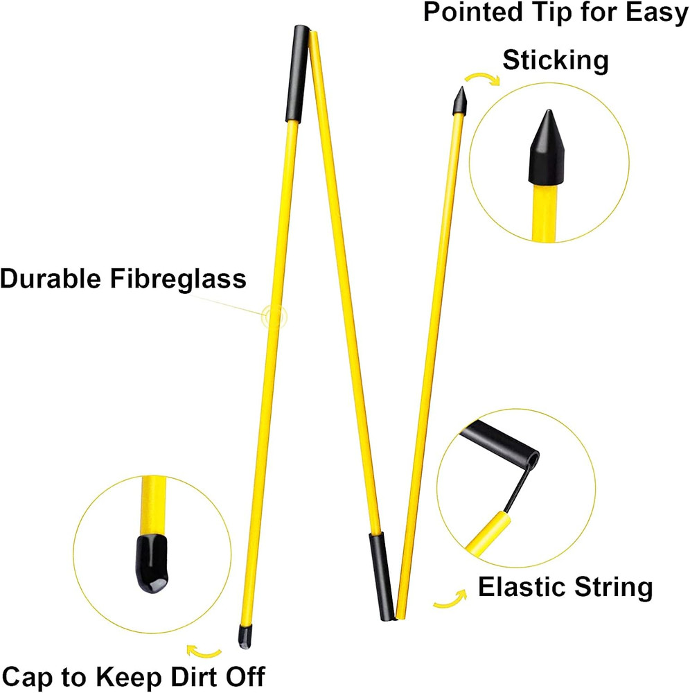 Golf Alignment Sticks 2 Pack Swing Training Aid Equipment Collapsible Trainer Pr