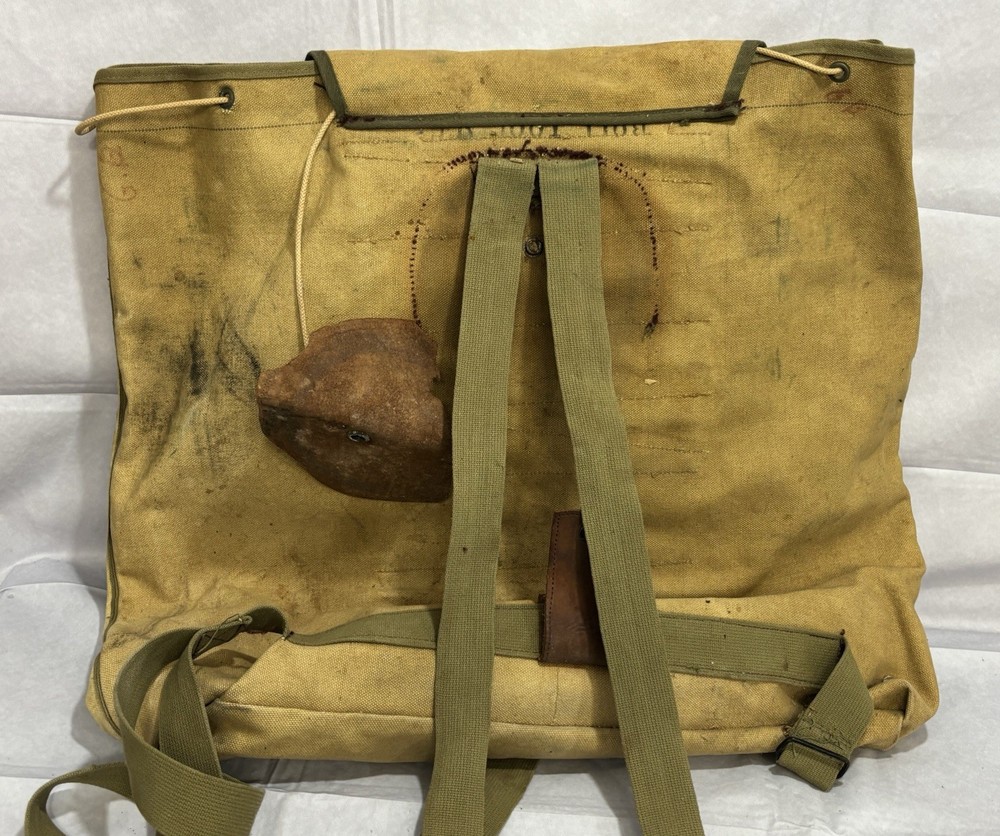 US WWII USMC Combat Field Pack Marine Corps Army TOOL Canvas Strap Duffle Pouch