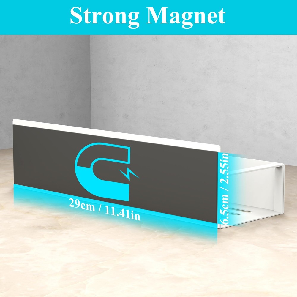 HuggieGems 4 Pack Magnetic Spice Storage Rack Organizer 4 Pack, Cream White