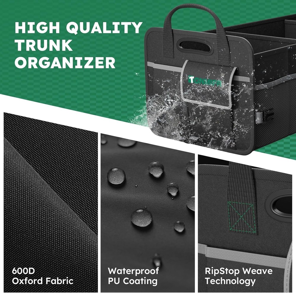 Heavy-Duty Trunk Organizer & Multi-Compartment Storage Box for SUV/Sedan/Minivan