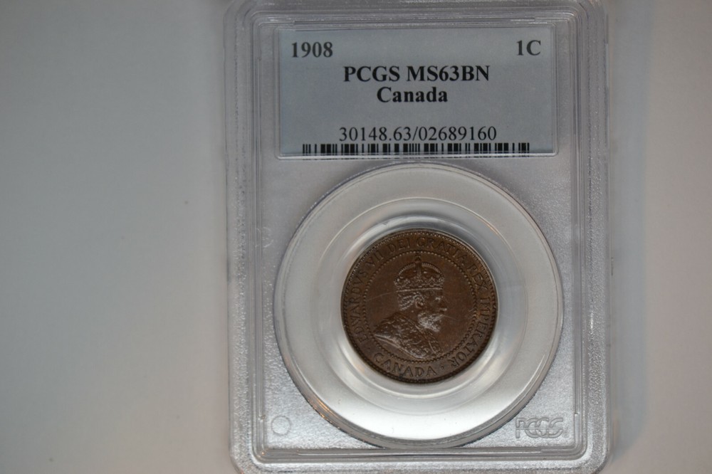 Canada: 1908 Large Cent- PCGS MS-63 BN. Lovely.