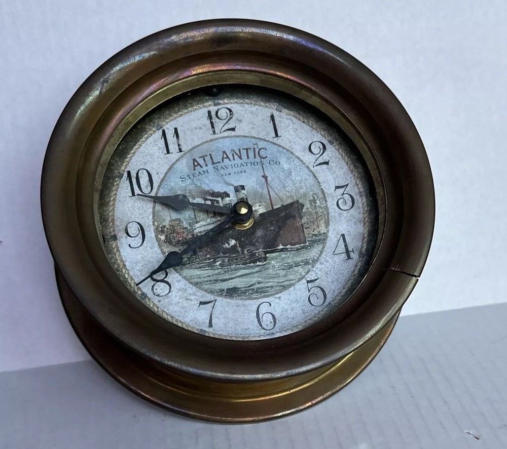 Atlantic Steam Navigation Co. NY Nautical Clock  Timeworks, Berkeley, CA