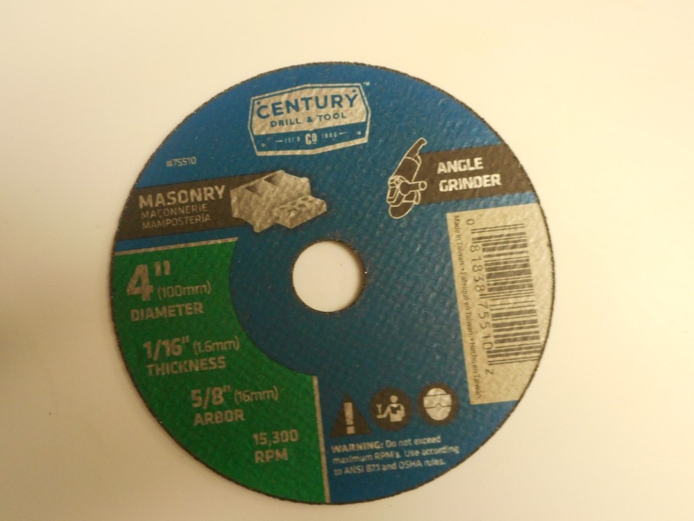 CENTURY DRILL AND TOOL /MASONARY ANGLE GRINDER 4 "