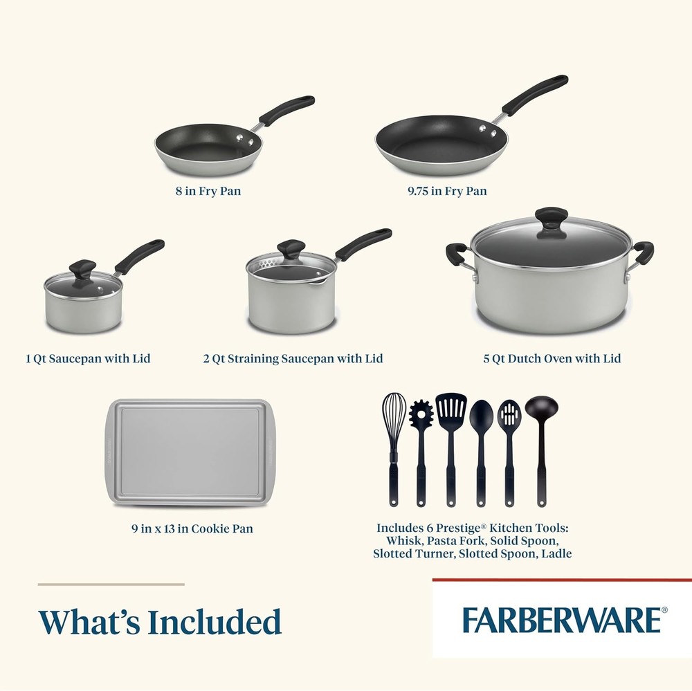 Farberware Cookstart 15-piece DiamondMax Nonstick Cookware Set