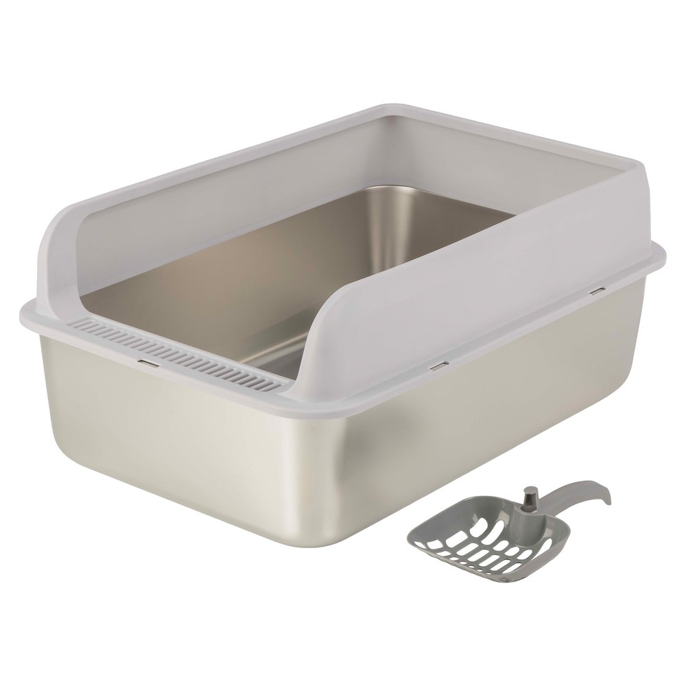 Stainless Steel Cat Litter Box with Lid Large Litter Box with High Sides