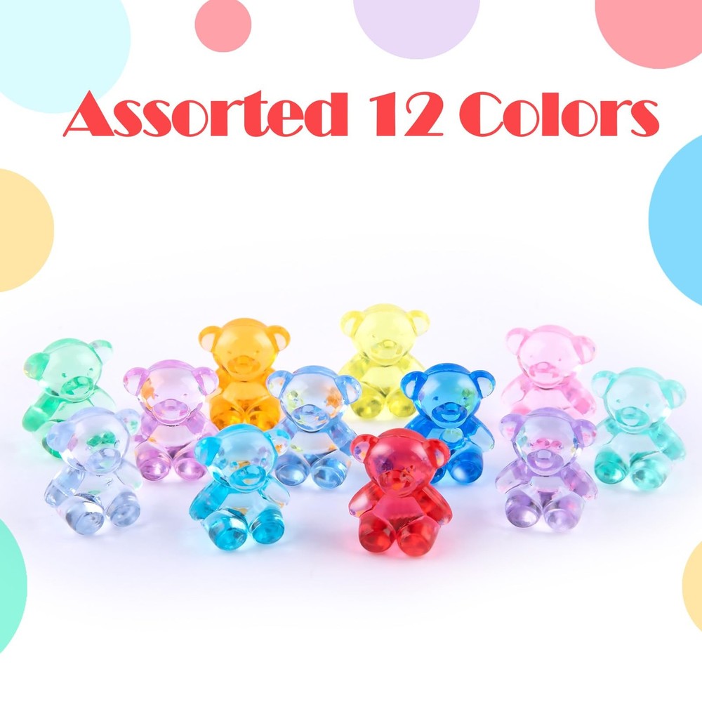 Niceup 360pcs Bear Mini Figurines to Hide, 0.6in Plastic Counting Sorting...