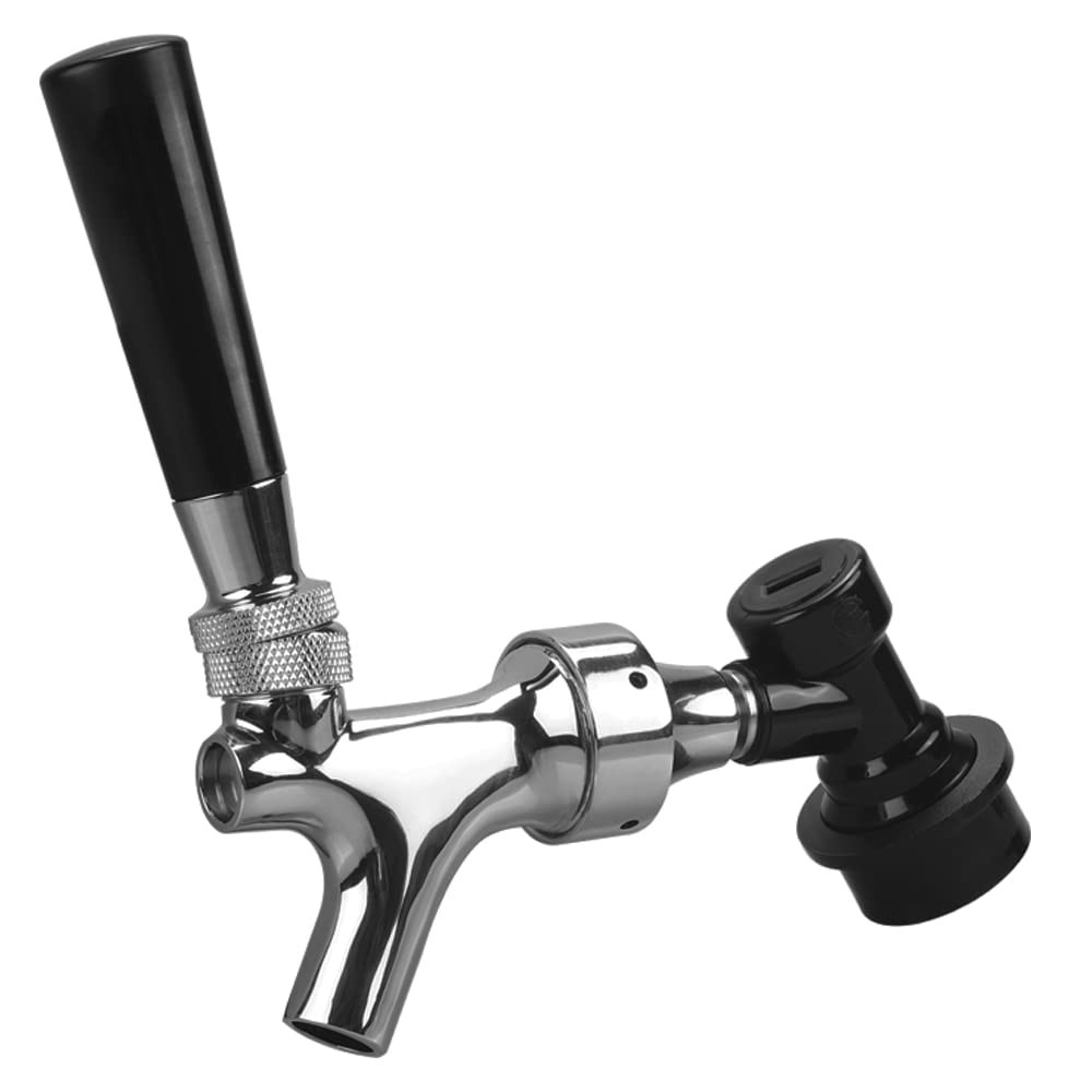 Stainless Steel Stem Beer keg Tap Faucet with Ball Lock disconnect chromed body