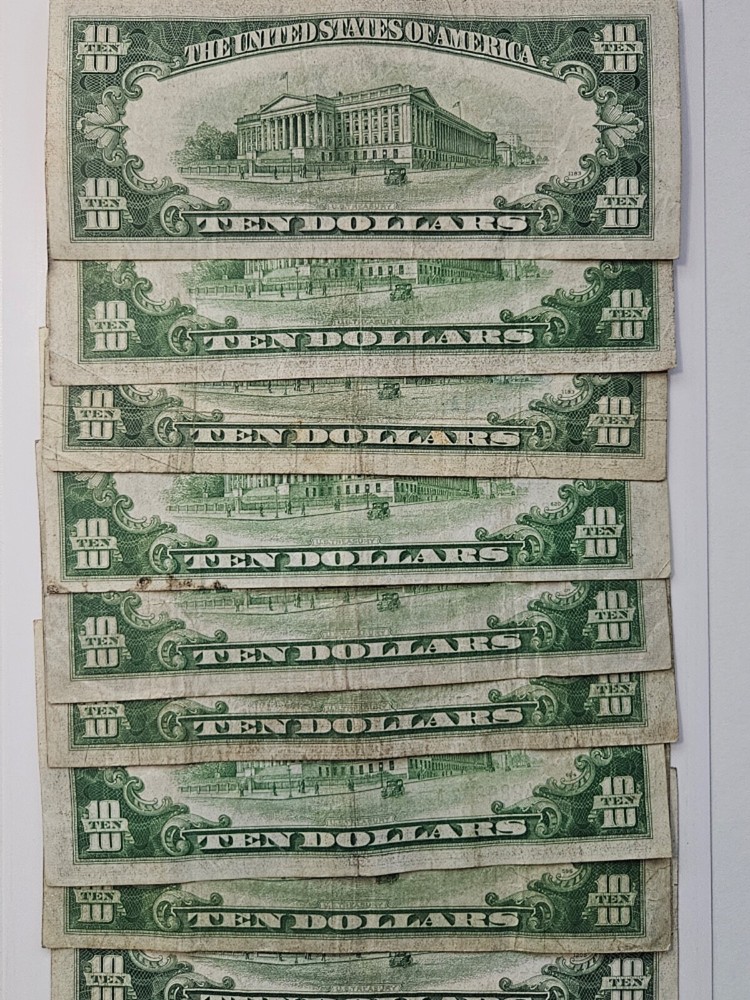 1934 $10 Silver Certificate Blue Seal ☆☆ Circulated ☆☆ 1 note per purchase