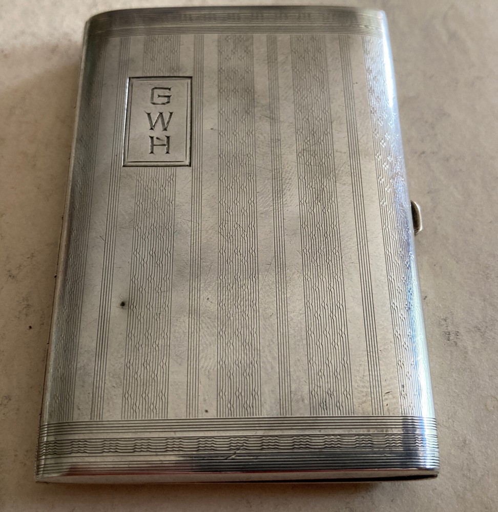 antique Art deco Bliss  sterling silver small cigarette case
