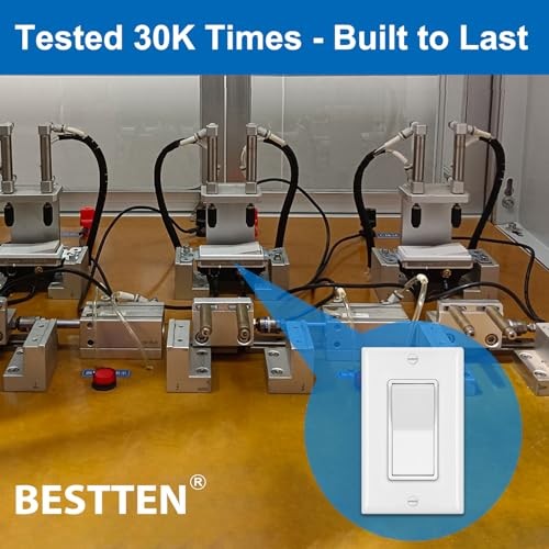 Pack Decorator Wall Light Switch, 15A 120/277V, Paddle Light Single Pole 10