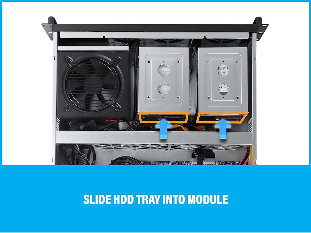 Silver/Black 2U Server Chassis, ATX Compatible
