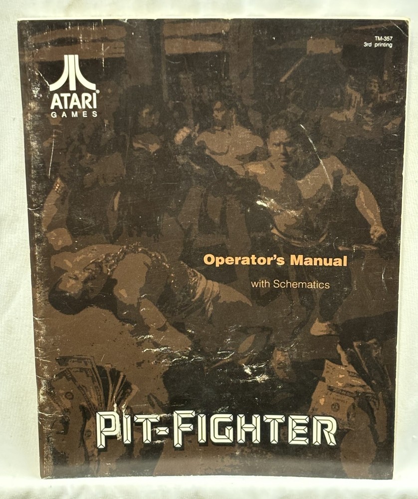 ORIGINAL-ATARI-PIT-FIGHTER-OPERATOR'S MANUAL WITH SCHEMATICS