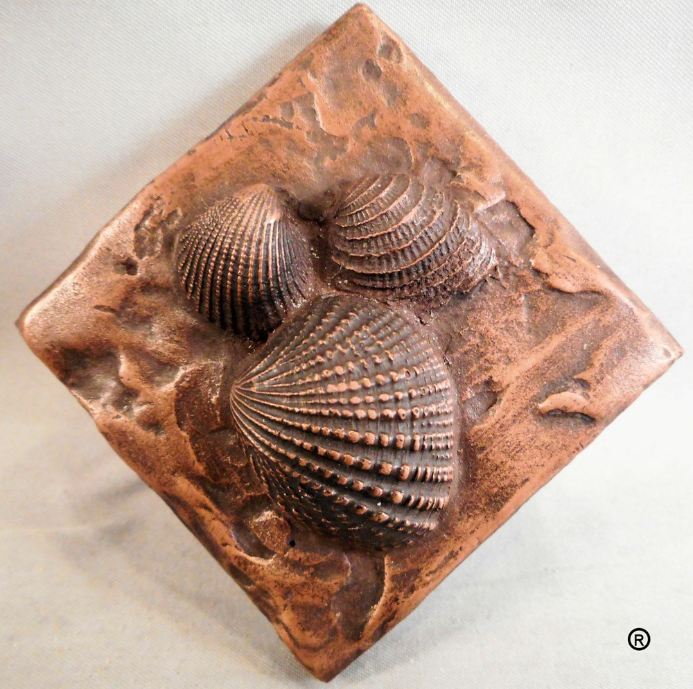 Copper Sea Shells #2 Decorative Dot Tile