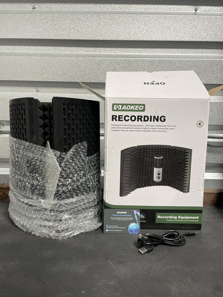 Aokeo Professional Studio Recording Microphone Isolation Shield USB